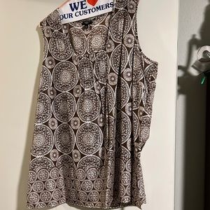 Silk/cotton patterned sleeveless blouse Talbots